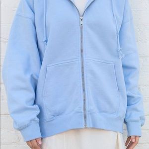 Brandy Melville oversized, zip up, blue sweatshirt, never worn